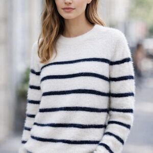 Bailey 44 Navy and White Striped Sweater Size Mefium